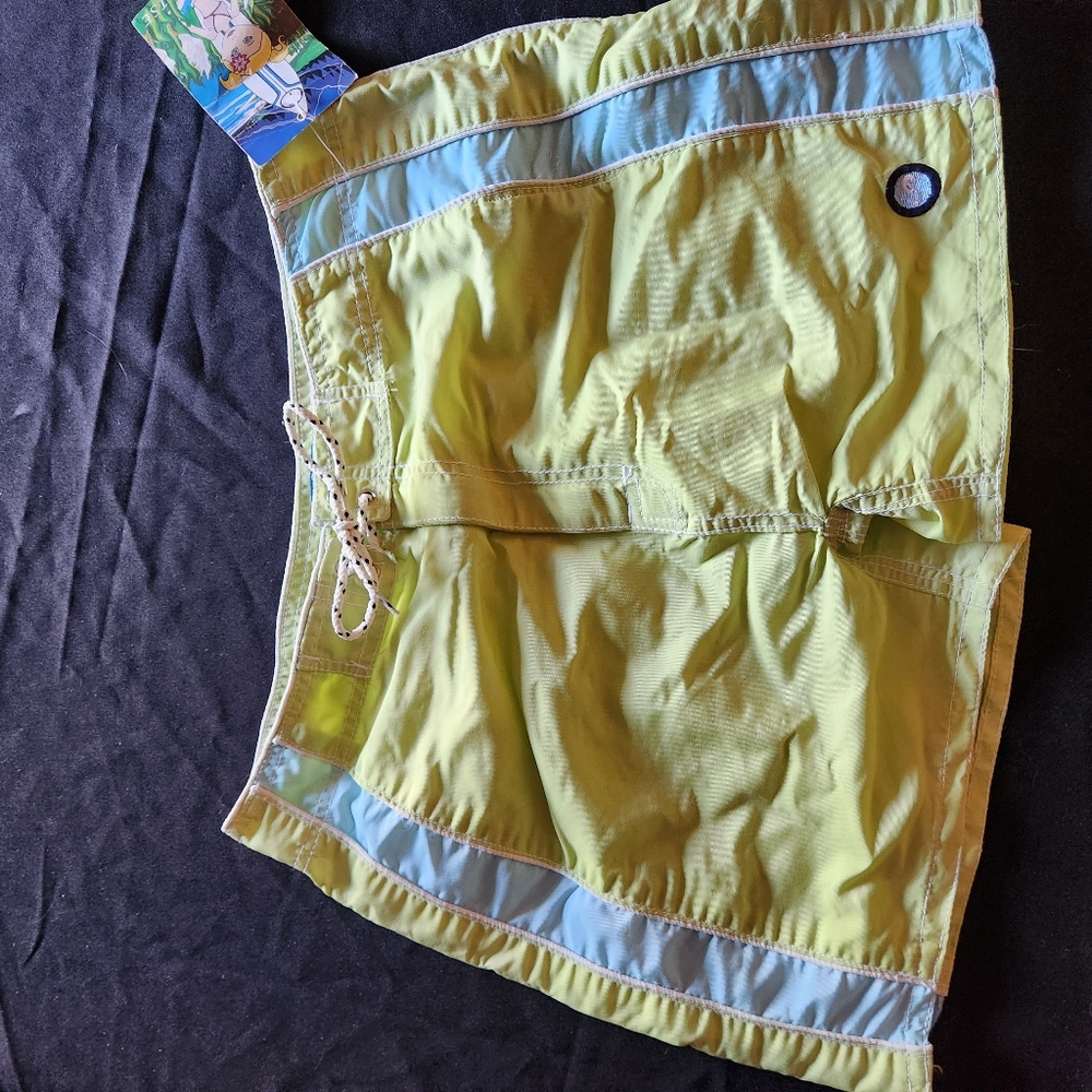 NWT-Girls board shorts. Green & blue. Size = 9/10